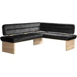 Home Affaire Eckbank HOME AFFAIRE "Louise Polsterbank, Esszimmerbank, Küchenbank", grau (magnet, dekor eiche ontario), B:212cm H:86cm T:170cm, Holzwerkstoff, Massivholz, Polyester, Sitzbänke, Eckbank, mit Nosag Wellenfedern im Sitz für mehr Komfort, Breite 212x170 cm