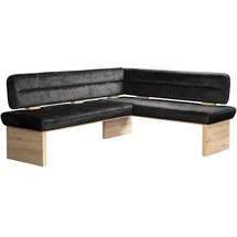 Home Affaire Eckbank HOME AFFAIRE "Louise Polsterbank, Esszimmerbank, Küchenbank", grau (magnet, dekor eiche ontario), B:212cm H:86cm T:170cm, Holzwerkstoff, Massivholz, Polyester, Sitzbänke, Eckbank, mit Nosag Wellenfedern im Sitz für mehr Komfort, Breite 212x170 cm