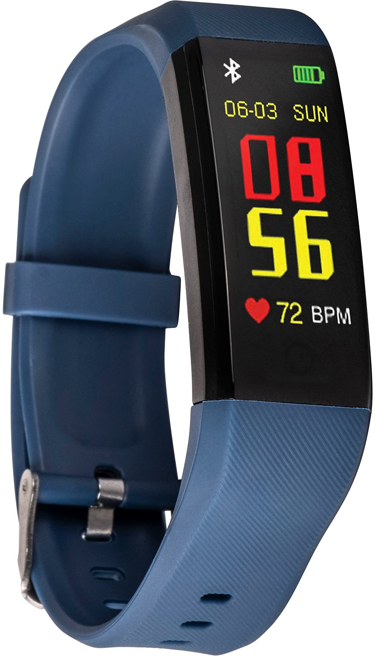 257 TWENTYFIVESEVEN Ft350 Fitness Tracker Schrittzähler Uhr mit Oximeter (SpO2), Herzfrequenzmesser und Druck, Benachrichtigungen iOs Android Finden Telefon Schwarz Doppelarmband blau Standard