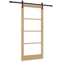 vidaXL Haustür Schiebetür ORKDAL Natürlich und Schwarz 93 x 202 cm (1-St) schwarz