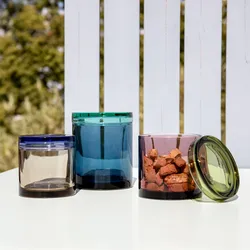 REMEMBER Glasdose S rot/lila - 1 L - Lebensmittelecht, Handarbeit