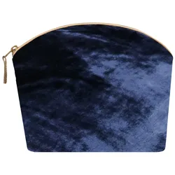 Holistic Silk LAVENDER MAKE UP BAG NAVY SILK VELVET 