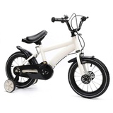 Aohuada Kinderfahrrad 14 Zoll Kinder Fahrrad Laufrad Kinderrad Kinderrad Fahrrad Rad Bike Kid Balance Baby Lernen Reiten Bike mit Handbremse und Rücktritt Stützräder (Weiß)