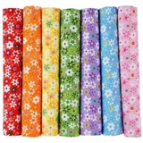 7 Stück Baumwollstoff Patchwork Stoffe Paket 50 x 50cm Baumwolle tuch DIY Handgefertigte Nähen Quilten Stoff Stoffreste Bunte Baumwollstoff Set zum Nähen Scrapbooking Quilten Handwerk -Blumen #1