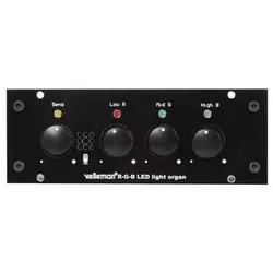 Whadda 3-Kanal RGB LED-Lichtorgel Lötbausatz, Musiksteuerung, bis 30 W/Kanal, 12-24 VDC