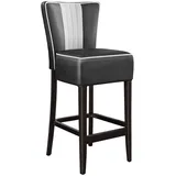 GGM Möbel 2er-Set Diner Barhocker | Leder | Schwarz | American Barhocker, American Diner Barhocker