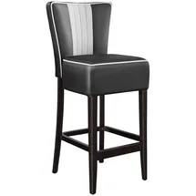 GGM Möbel 2er-Set Diner Barhocker | Leder | Schwarz | American Barhocker, American Diner Barhocker