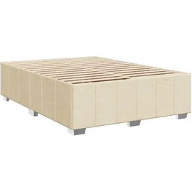 vidaXL Boxspringbett mit Matratze Creme 160x200 cm Stoff