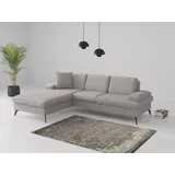 sit&more Ecksofa »Morris Jubi L-Form«, inkl. Armteilfunktion und 1 Zierkissen, wahlweise mit Bettfunktion grau