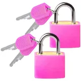 luxuskollektion Kofferschloss Schlüssel Vorhängeschloss Gepäck Mini 2 Stück Rosa