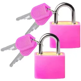 luxuskollektion Kofferschloss Schlüssel Vorhängeschloss Gepäck Mini 2 Stück Rosa