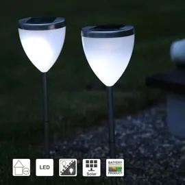 Best Season LED-Solar-Pathlights 2-er Set 46 x 10 cm, silber