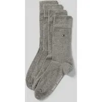 Strümpfe aus Baumwoll-Mix im 4er-Pack, Mittelgrau Melange, 43-46