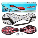 FunTomia Waveboard Waveboard mit Mach1 ABEC-9 Kugellager, LED Rollen & Tragetasche rot