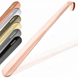 JK Trade® 42cm STABILER Edelstahl Schuhlöffel Lang | Schuhanzieher Edelstahl Lang zum Stehen | Schnell & Einfach | optimierte Länge & Breite | Shoe Horn Business Aufhängbar
