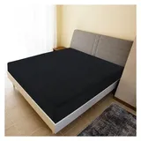 vidaXL Spannbettlaken Jersey-Baumwolle 160 x 200 cm schwarz 2 St.