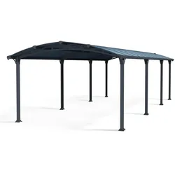Canopia Arcadia Carport aus Aluminium 3,6 x 8,6 m in Grau