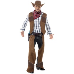 Smiffys Kostüm Revolverheld, Cowboy Kostüm für die ganz harten Jungs braun