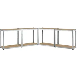 Juskys Lagerregal Easy 2er Set - Schwerlastregal 160x80x40 cm 8 Böden | 640 kg verzinkt
