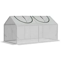 Foliengewächshaus Mit Fenster, Pe Treibhaus, Tomatenhaus, Frühbeet, 120x60x60 Cm, Weiß  on-site