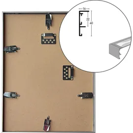 Nielsen Trikotrahmen, 60x80 cm, Eloxal Schwarz matt, Polystyrolscheibe - Schwarz