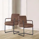 dubi möbel Esszimmerstuhl Ben in Wildleder-Braun - (B)53 x (H)87 x (T)62 cm | Gr.: onesize