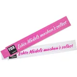 TOX 09969002 Meterstab 2 mtr. pink/weiß, mit Aufdruck Mädels machen ́s selber, Gliedermaßstab für echte Powerfrauen, 1 Stück Zollstock