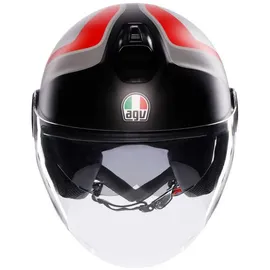 AGV Eteres Scaglieri Jethelm - Matt Schwarz/Grau/Rot / XL