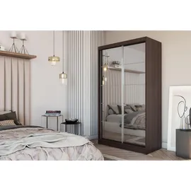 masseno Schwebetürenschrank FIORELLA 120 x 216 x 61 cm Wenge/rot