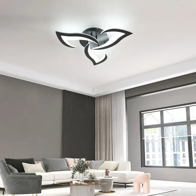 Deckenleuchte aus Acryl, Schwalbenschwanz-Design, schwarz, 3-flammig, 35W, stufenlos dimmbar, 3000–6500K