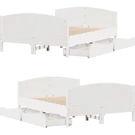 vidaXL vidaXL, Bett, Bett ohne Matratze Weiß 180x200 cm)