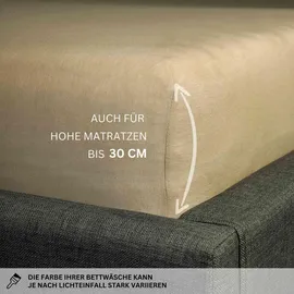 Esprit Spannbettlaken Baumwolle-Elasthan 100 x 200 cm beige