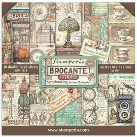 Stamperia Scrapbook Paper Pad Brocante Antiques 20,3 x 20,3 cm