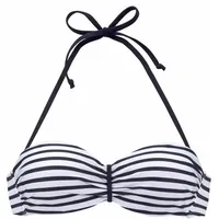 VENICE BEACH Bandeau-Bikini-Top Damen Blau/Weiß 42 Cup D