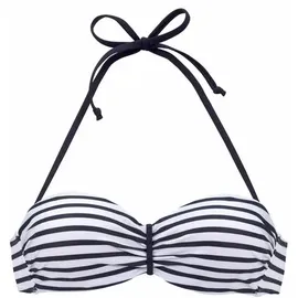 VENICE BEACH Bandeau-Bikini-Top Damen Blau/Weiß 42 Cup D