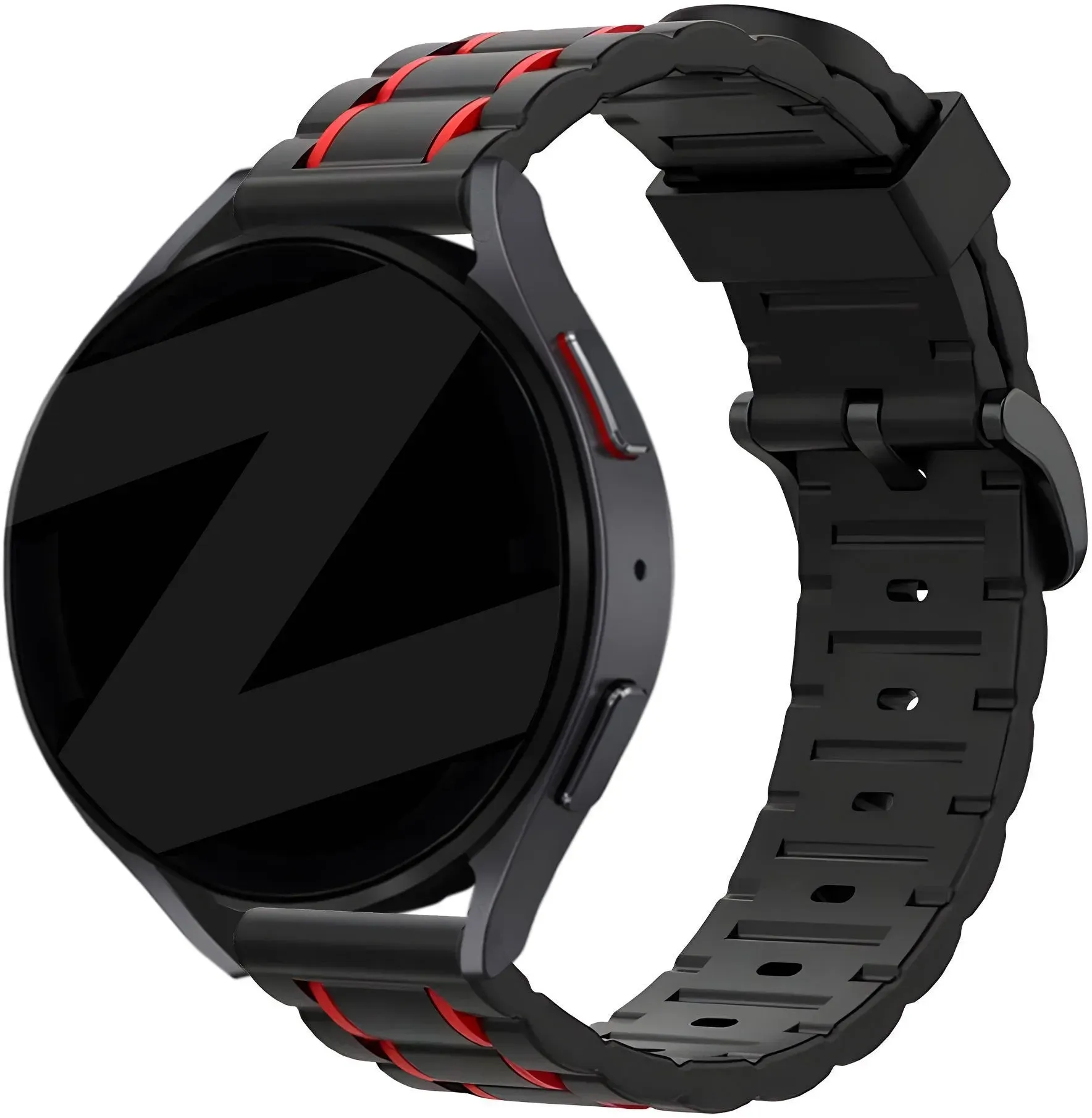 Bandz Noise Noisefit Halo Armband Silikon 'Sport' für Noise Noisefit Halo - Schwarz/rot - Schnallenverschluss