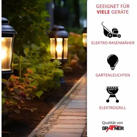 Grafner Edelstahl mit 4 Außensteckdosen Gartensteckdose Energiesäule