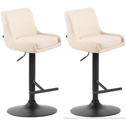 CLP 2er Set Barhocker Club Kunstleder schwarz creme