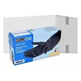 Hygostar HYGOSTAR® Nitrilhandschuhe Safe Light, schwarz Größe M Einweghandschuhe Arbeitshandschuhe Einmalhandschuhe