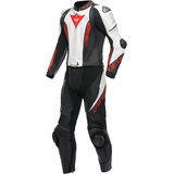 Dainese Laguna Seca 5 2-Teiler Motorrad Lederkombi, schwarz-weiss-rot, Größe 46 für Männer