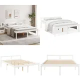 Seniorenbett Weiß 160x200 Cm Massivholz Kiefer - Seniorenbett - Massivholzbette - Kiefernbett - Doppelbett - Weißes Bett - Home & Living