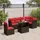 vidaXL 7-teiliges Gartensofa-Set mit Kissen, braun, Polyrattan - Braun