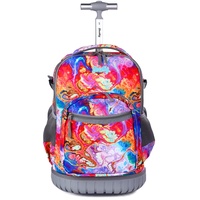 seastig Rollrucksack 18 Zoll Rollrucksack Rollrucksack Handgepäcktasche Laptop-Rucksack für Erwachsene Kinder Klassenfahrt