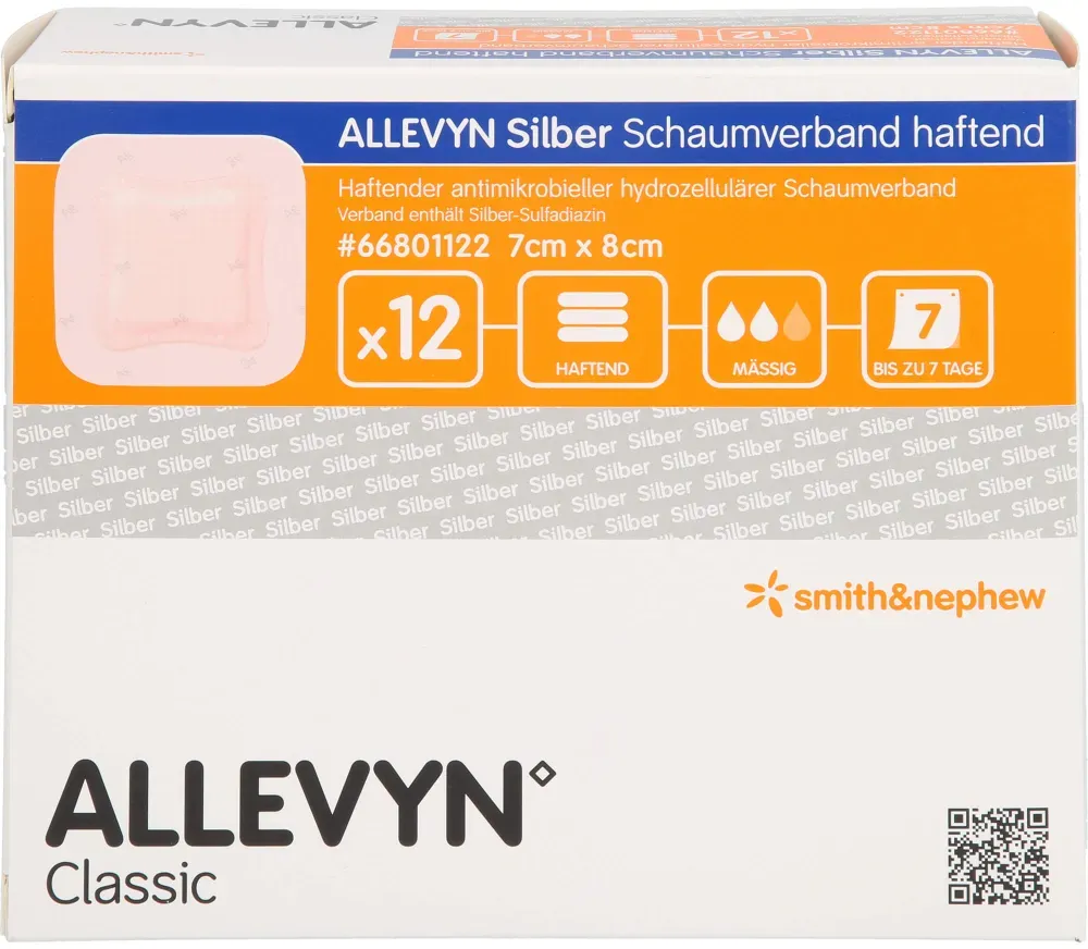 Allevyn Silber Schaumverb.7x8 cm haftend 12 St