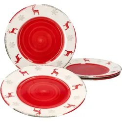 4er Set Dessert- Kuchenteller Rentier Unik Ø21cm - 23105782
