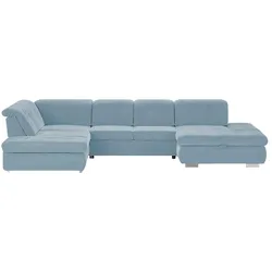 Lounge Collection Wohnlandschaft mit verschiedenen Funktionen Spencer , blau , Maße (cm): B: 382 H: 102 T: 260.0
