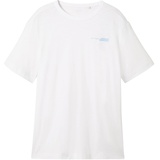 TOM TAILOR Herren T-Shirt mit kleinem Logo-Print, 20000 - White, M