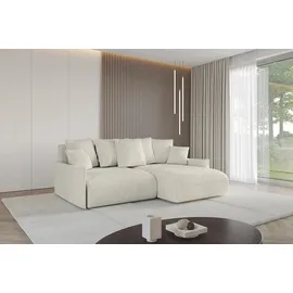 altdecor Ecksofa Cord 2-Sitzer Creme