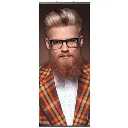 Trend-Design Hang-on Banner L "Mann mit Karojacke"
