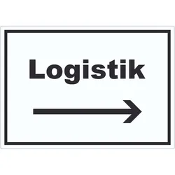 Logistik Aufkleber mit Text und Richtungspfeil rechts Transport Versand waagerecht A5 (148x210mm)